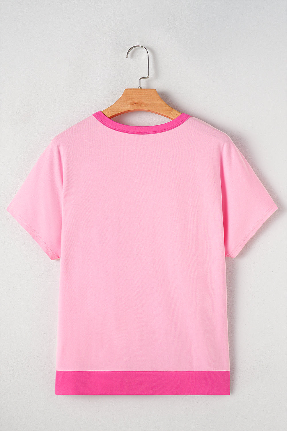 T-shirt bicolore a col demi-boutons