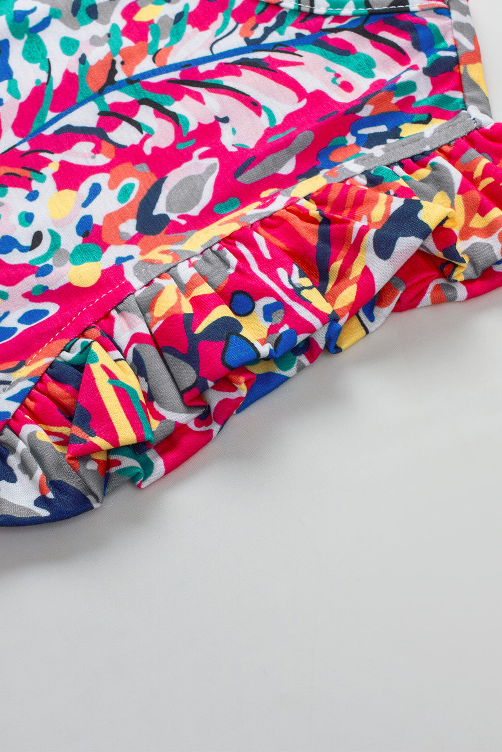 Débardeur imprimé fleuri avec volants