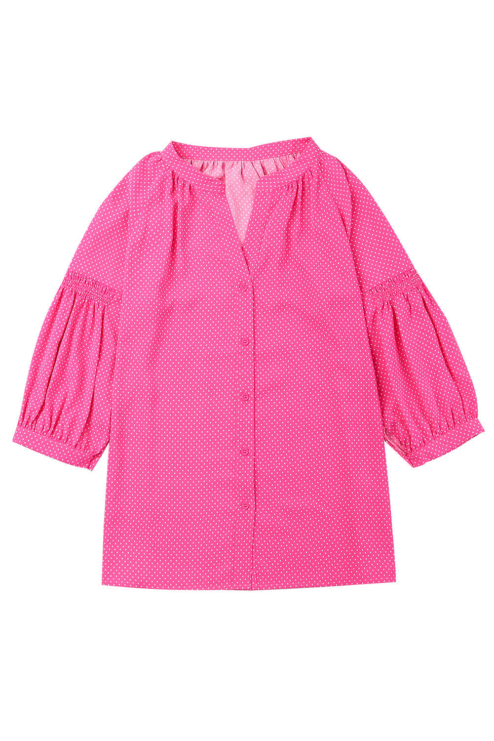 Chemise ample à imprimé pois et manches 3/4