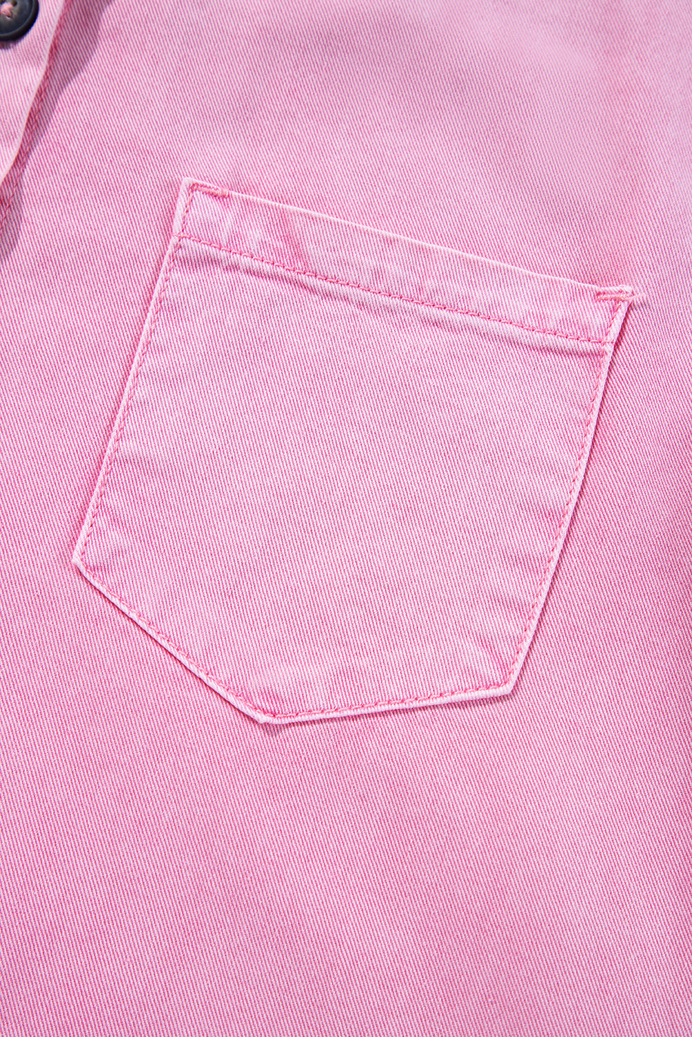 Robe chemise en jean à manches courtes et double poche poitrine