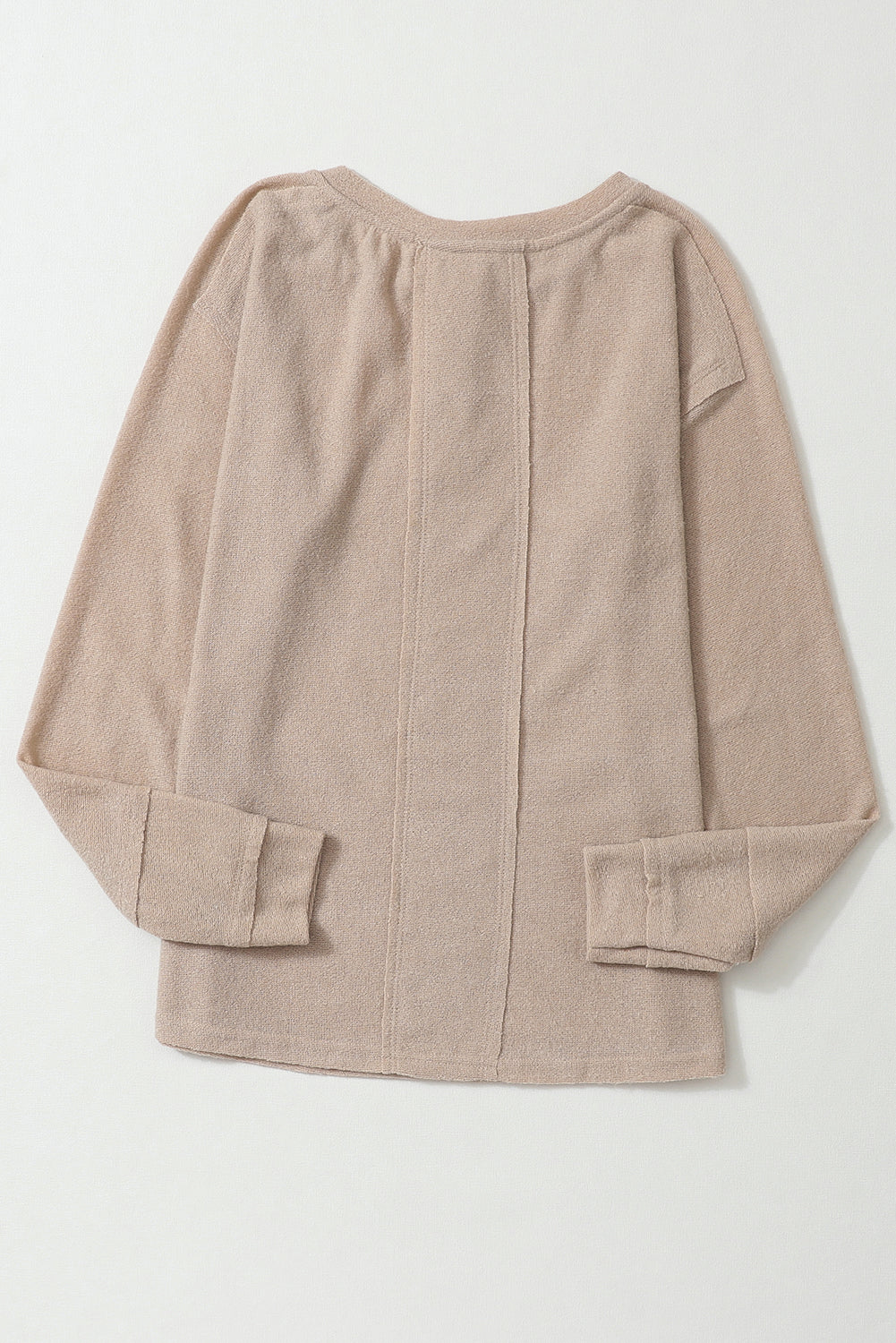 Haut à manches longues patchwork rétro à col fendu et boutons