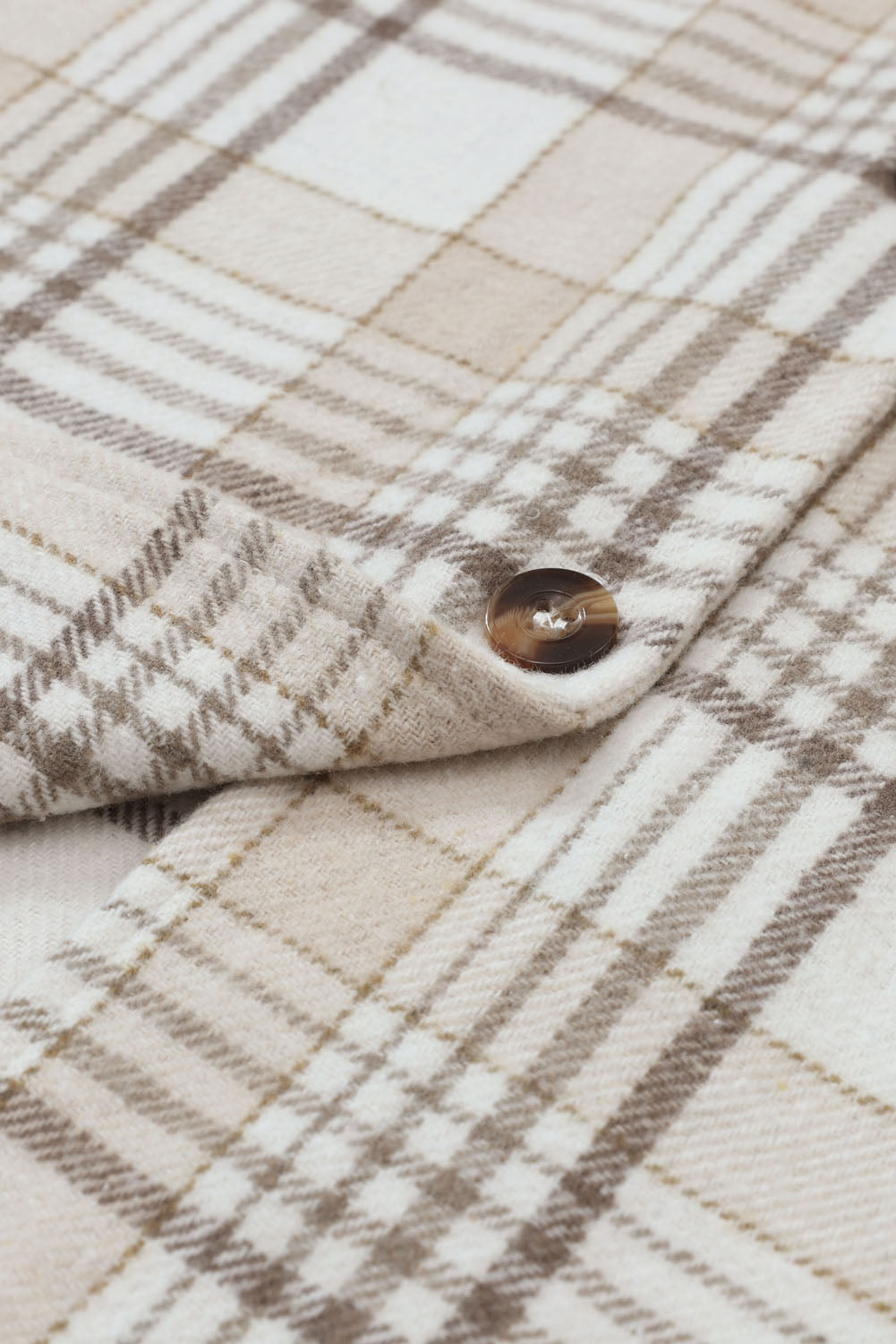Veste boutonnée à capuche amovible à carreaux