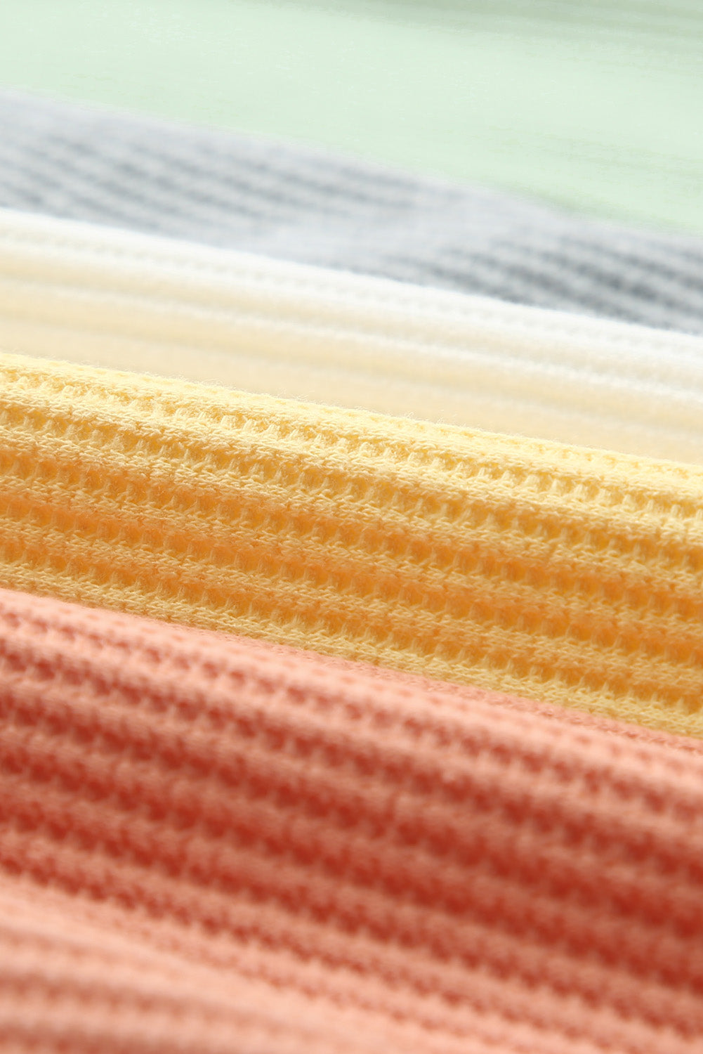 Débardeur en tricot gaufré à col en V et blocs de couleurs