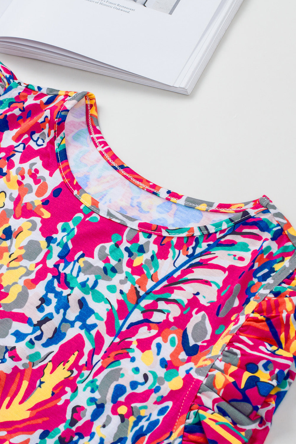 Débardeur imprimé fleuri avec volants