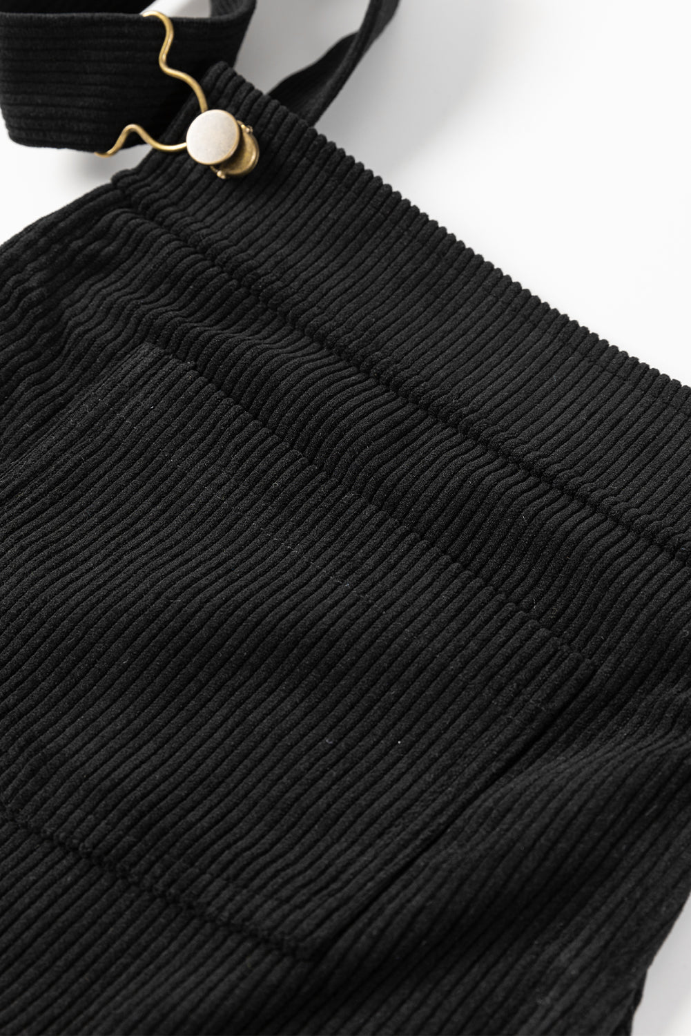 Robe salopette en velours côtelé sans manches avec poches avant unies