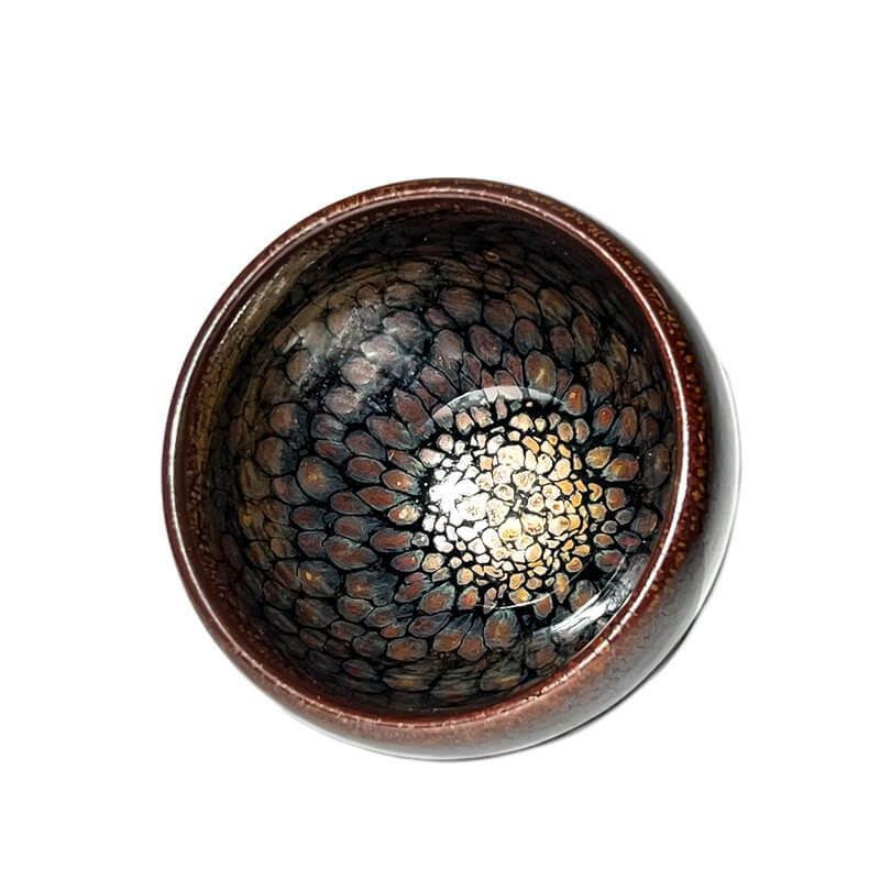 Partridge Jianzhan Tenmoku Oval Tea Cup Brown