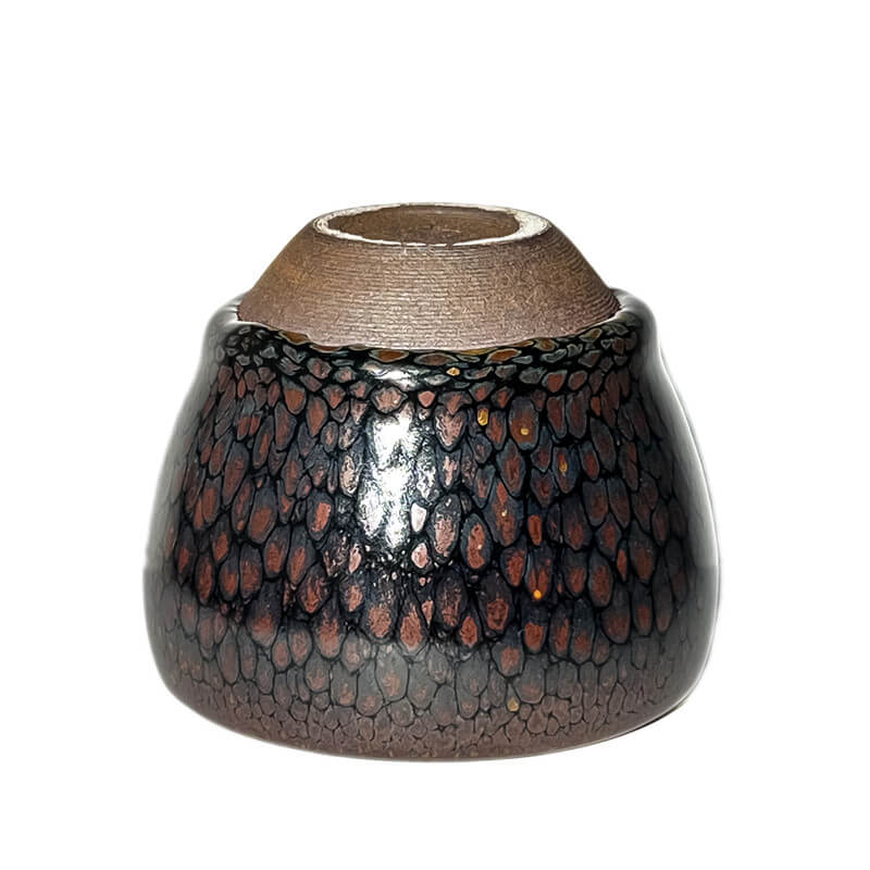 Partridge Jianzhan Tenmoku Oval Tea Cup Brown