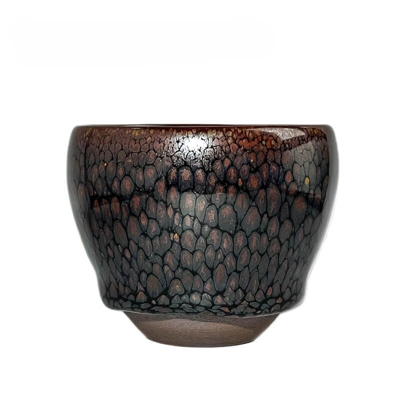 Partridge Jianzhan Tenmoku Oval Tea Cup Brown