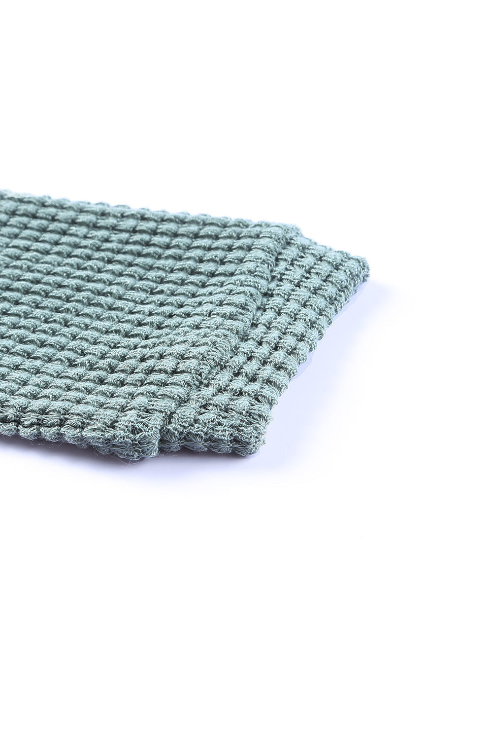 Haut à manches longues et épaules tombantes en tricot gaufré