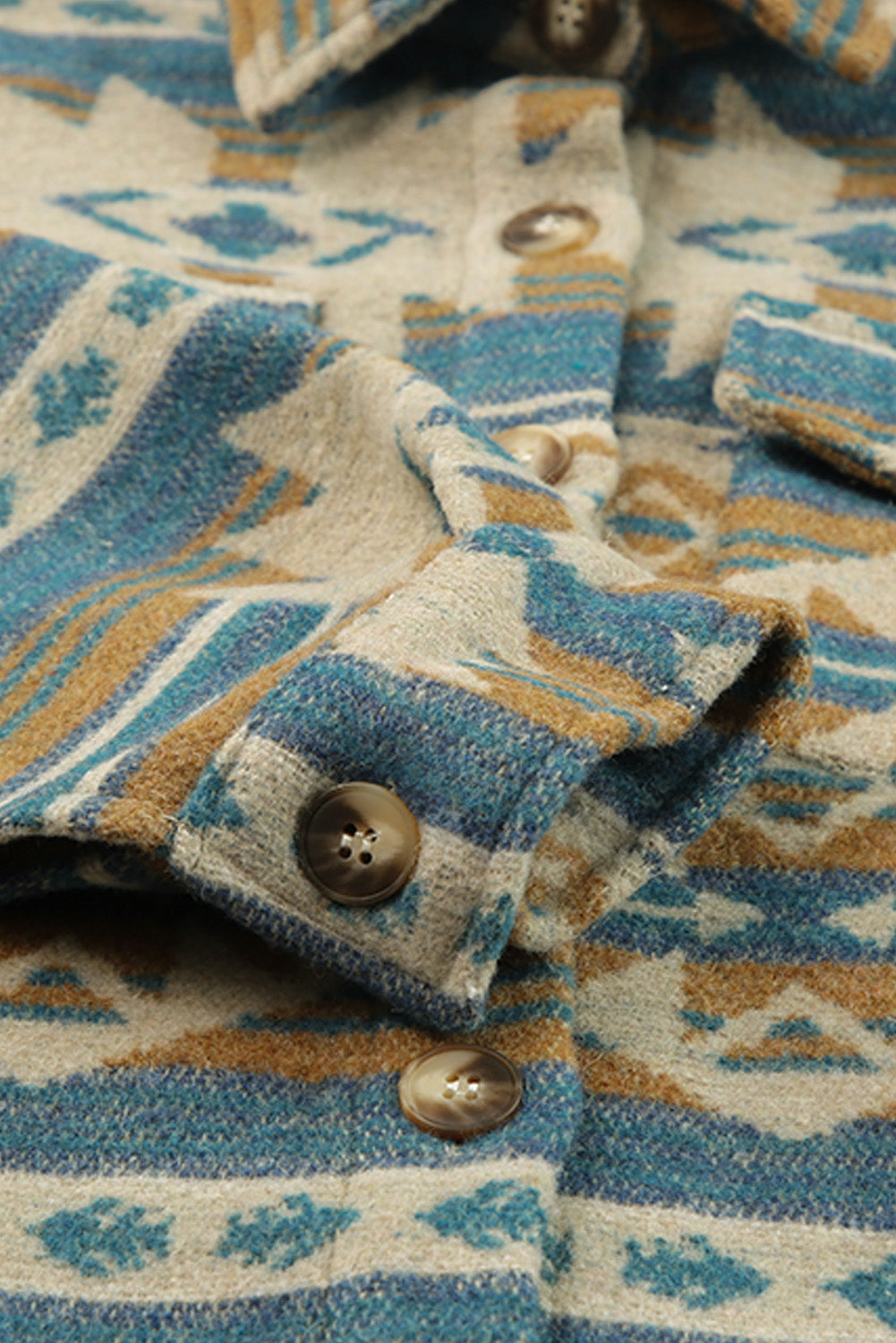 Veste style western avec poche à rabat et imprimé aztèque