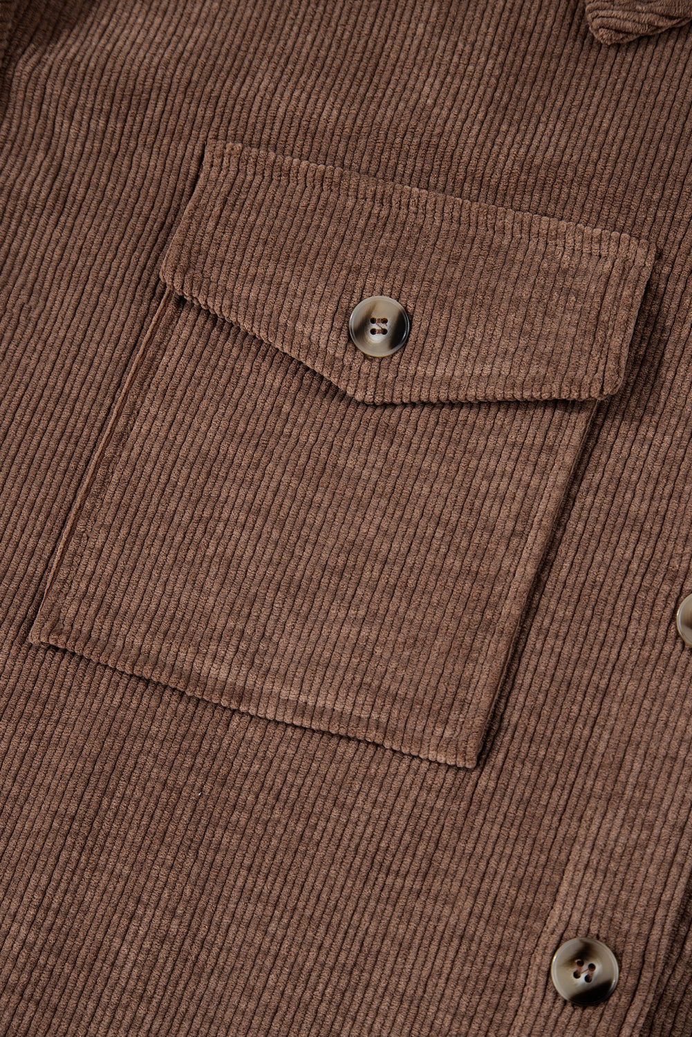 Veste boutonnée en velours côtelé avec poche a rabat