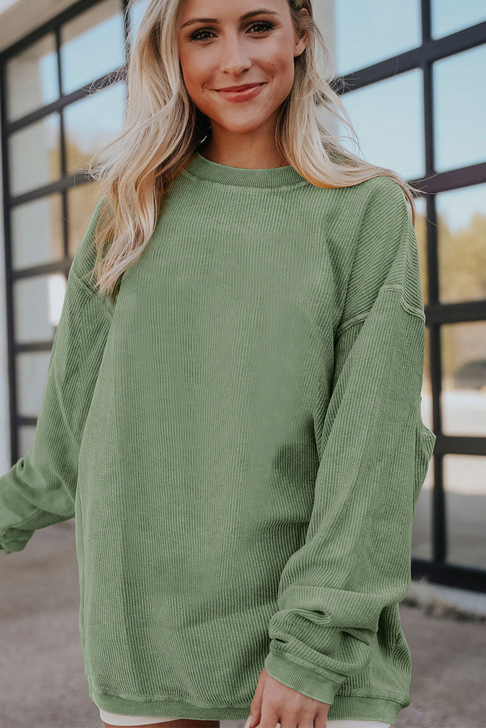 Sweat oversize en velours côtelé
