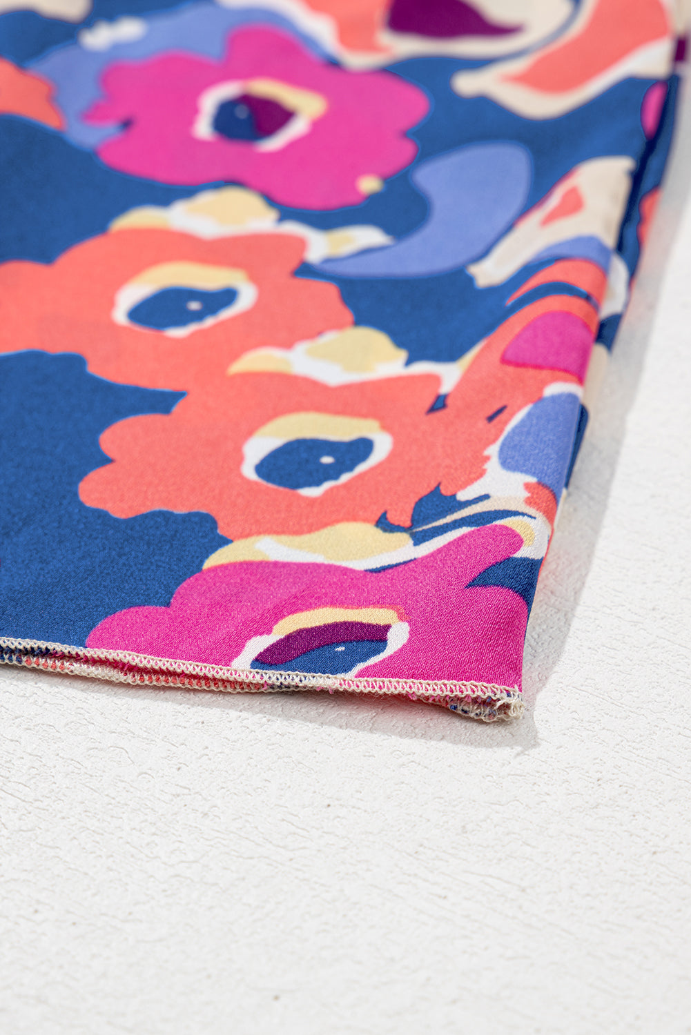 Mini-Robe Imprimée Florale à Volants à Manches 3/4 de Grande Taille