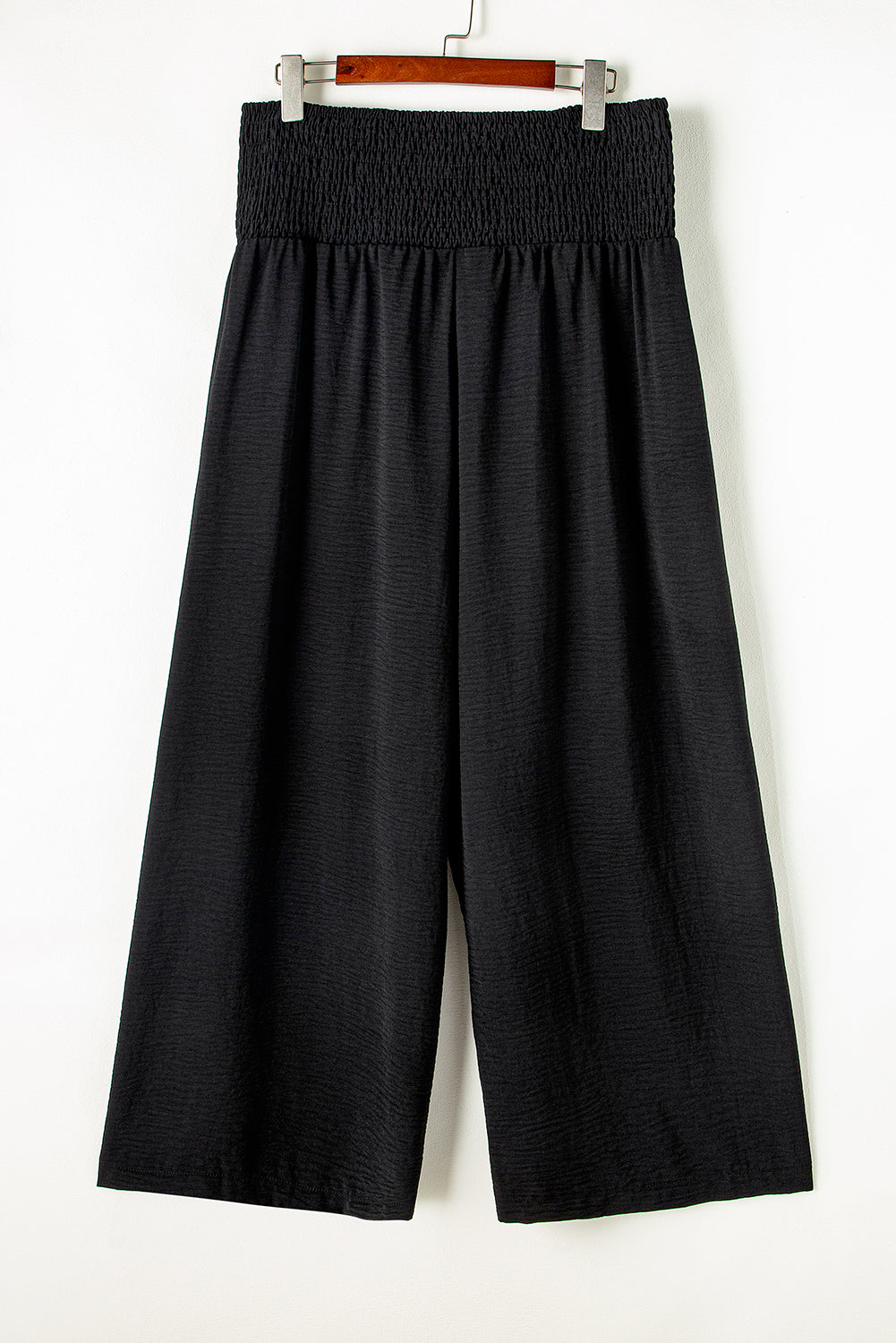 Pantalon Froncé a Taille Haute et Jambe Large de Grande Taille