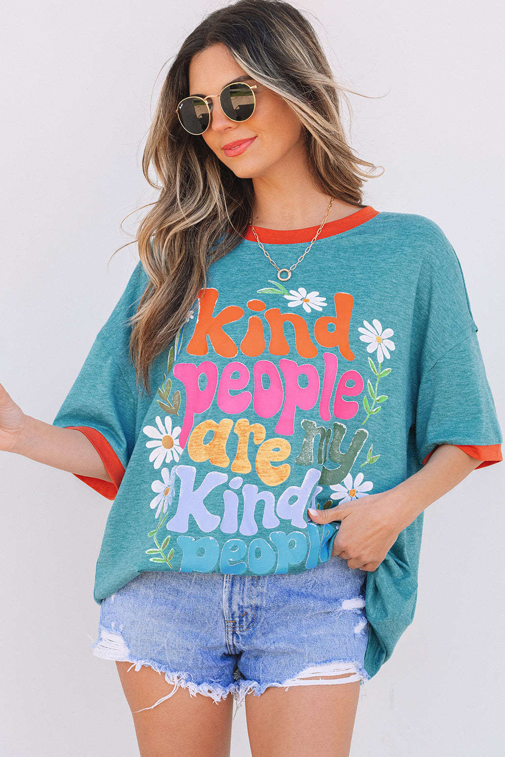 T-shirt surdimensionné avec imprimé « Les gens gentils sont mes gens gentils »