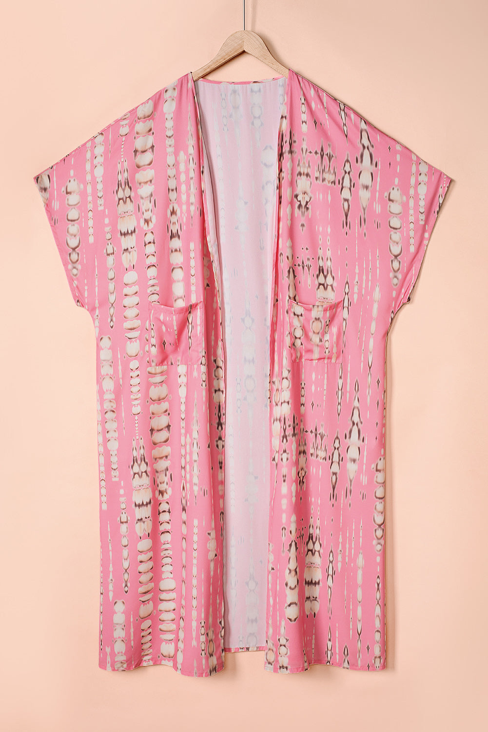 Kimono long surdimensionné tie-dye bohème