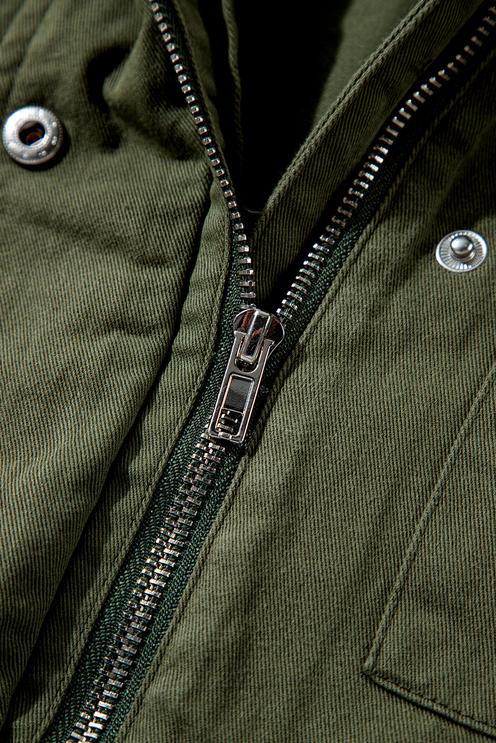 Veste a col taille serrée avec fermeture éclair et bouton-pression