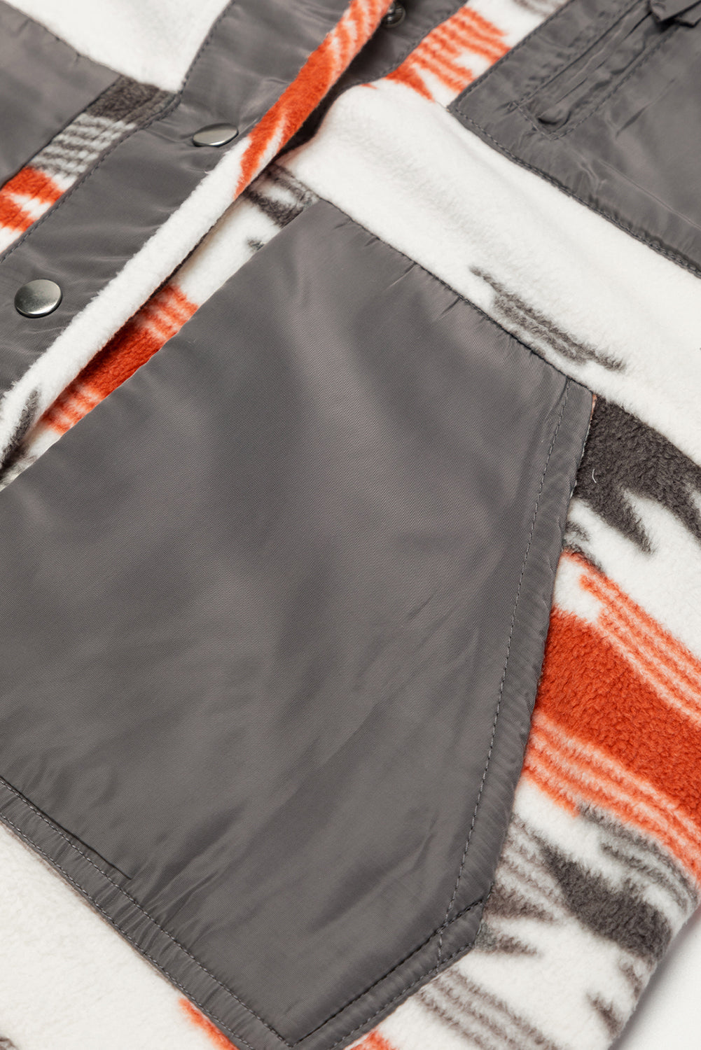 Veste à boutons-pression en polaire patchwork aztèque