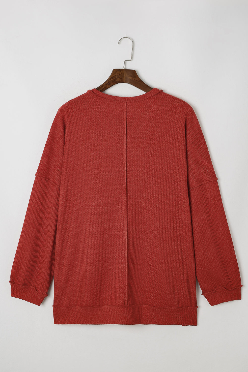 Haut en tricot gaufré avec coutures apparentes de grande taille