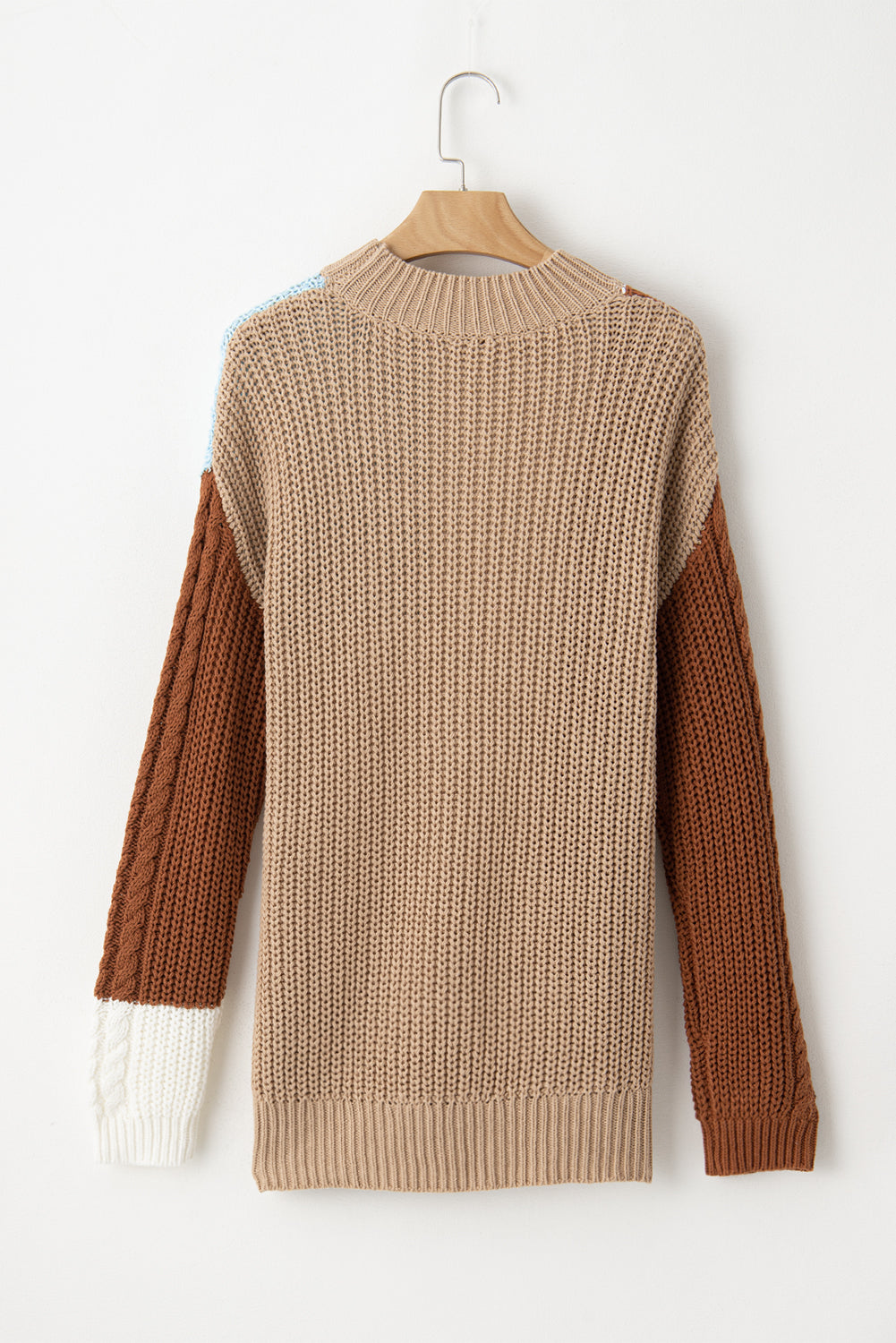 Pull patchwork en tricot texturé mélangé