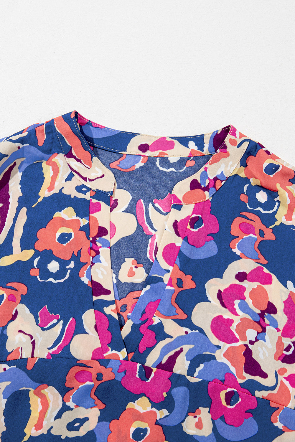 Mini-Robe Imprimée Florale à Volants à Manches 3/4 de Grande Taille