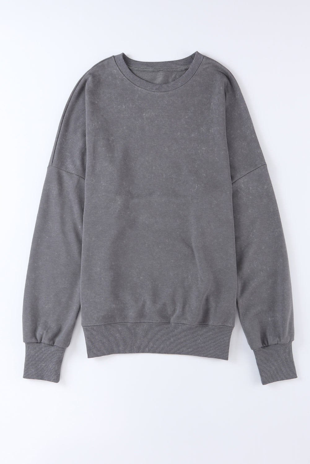 Sweat-shirt surdimensionné à épaules tombantes et bordure côtelée