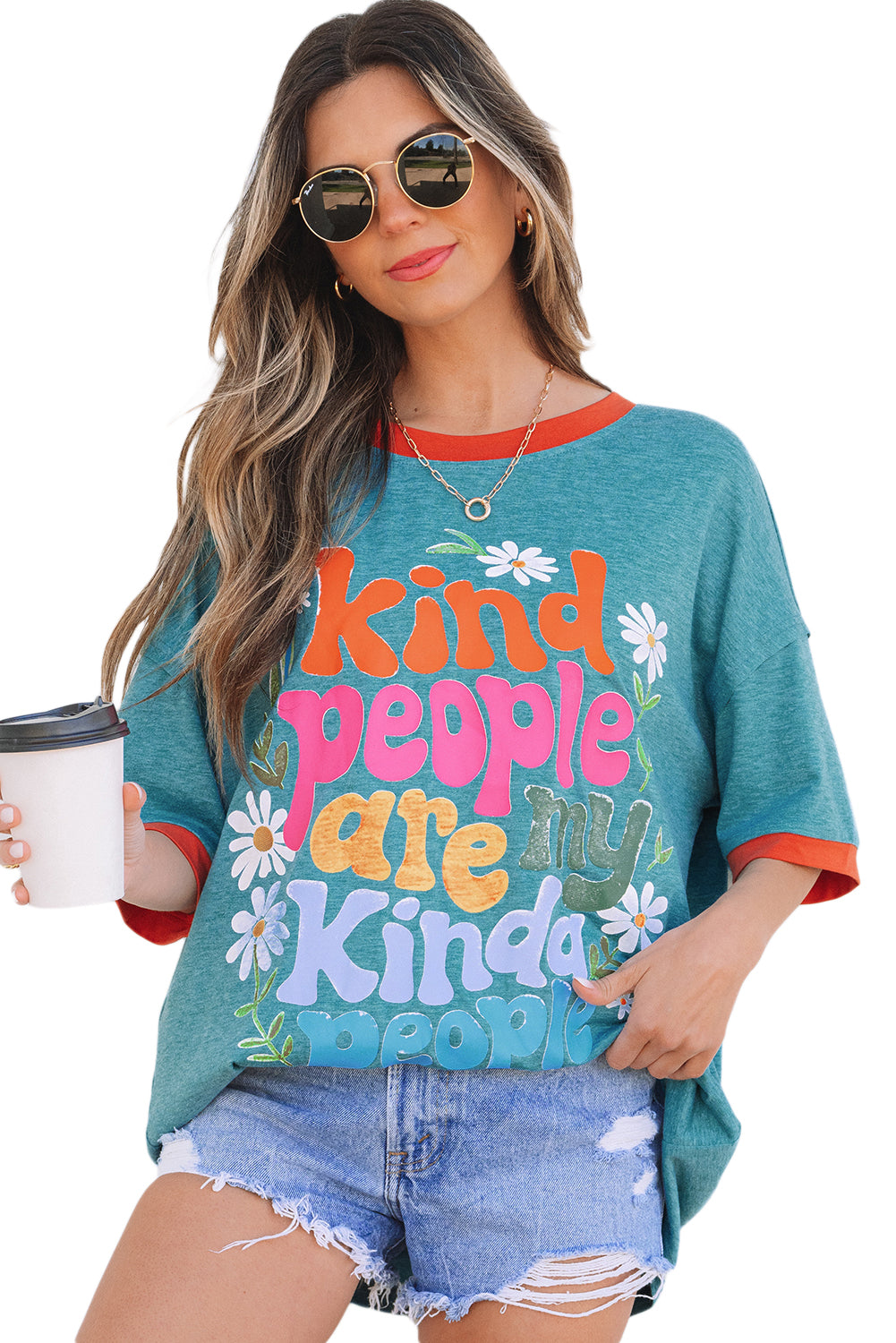 T-shirt surdimensionné avec imprimé « Les gens gentils sont mes gens gentils »
