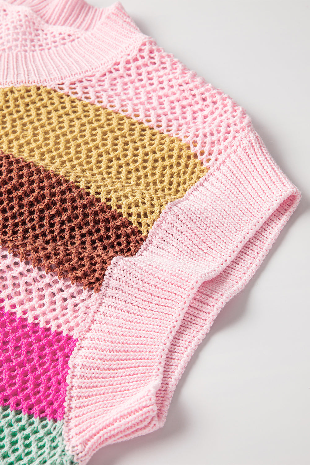 T-shirt pull coupe ample a manches courtes en crochet