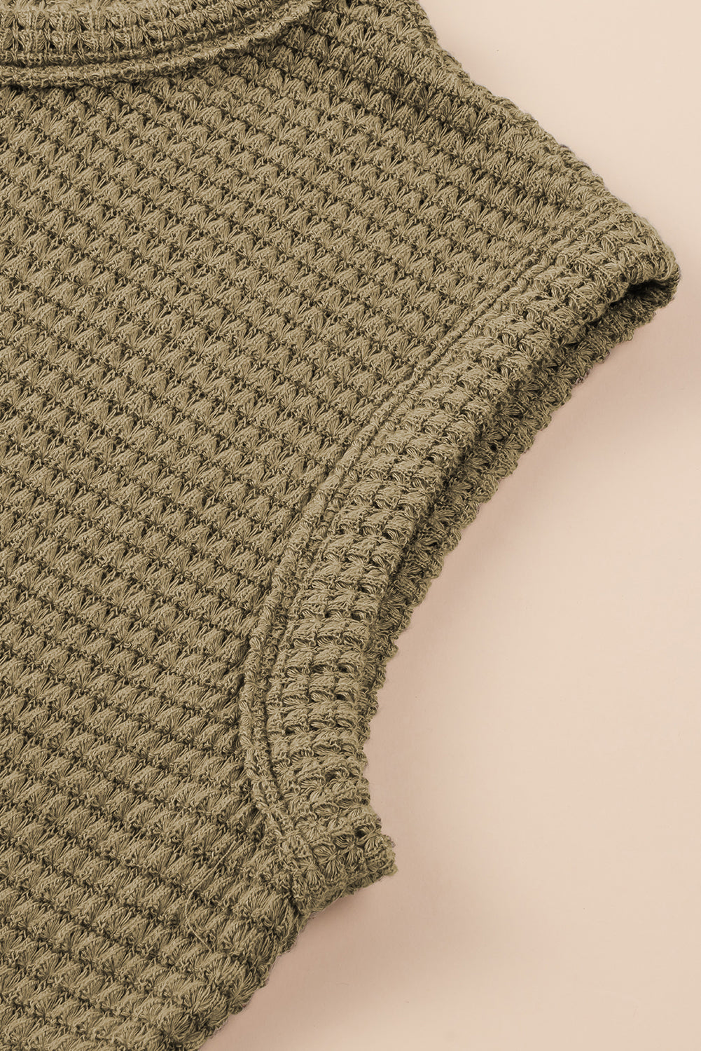 Robe longue sans manches en tricot gaufré avec fentes