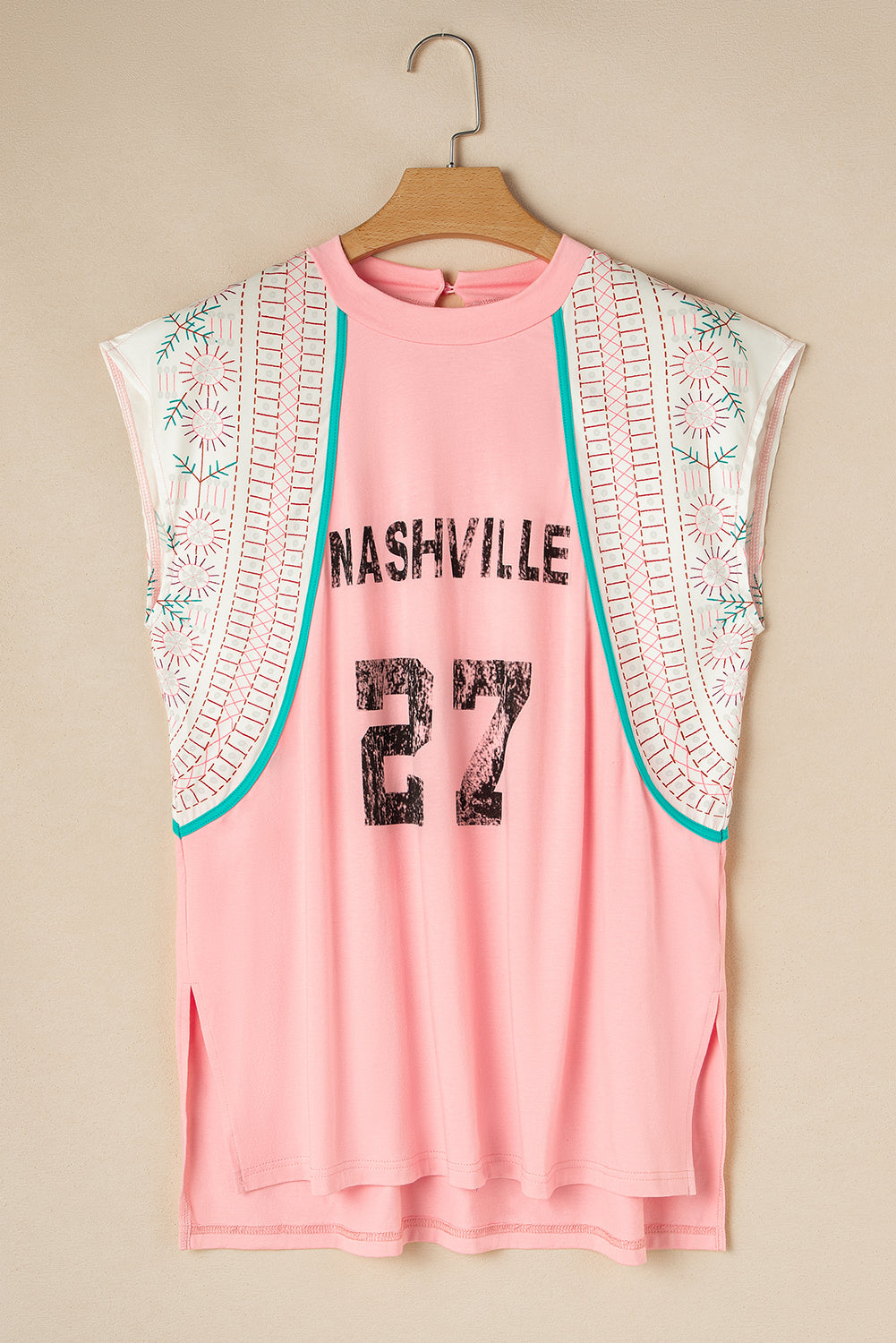 Débardeur patchwork imprimé Nashville vintage