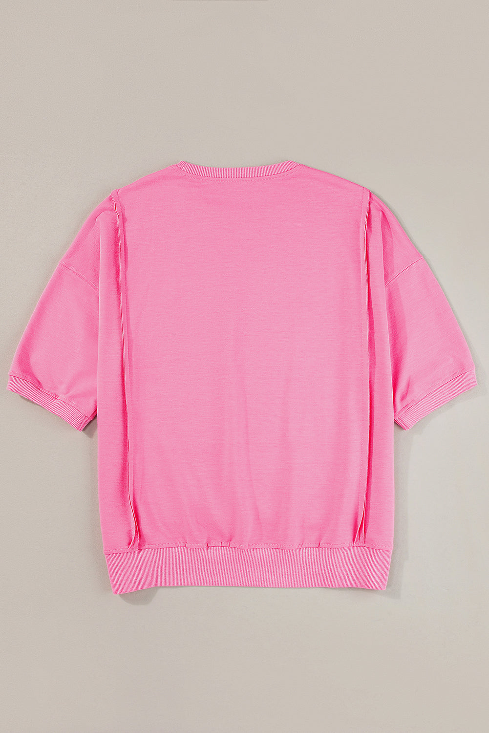 T-shirt ample fendu avec poche poitrine et couture exposée Bonbon