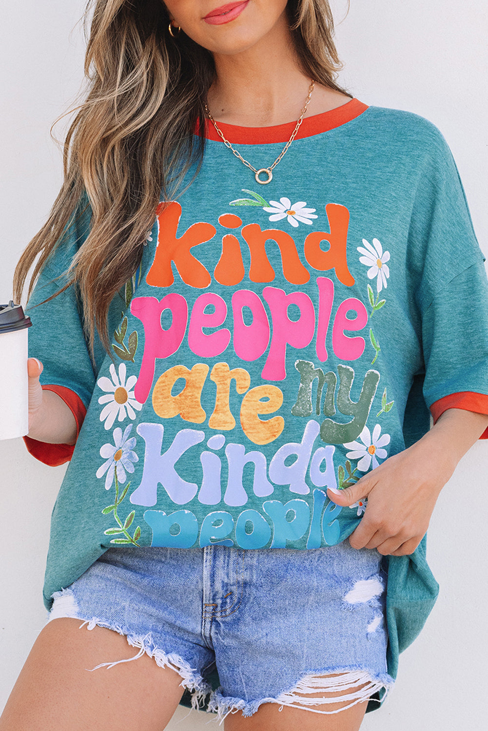 T-shirt surdimensionné avec imprimé « Les gens gentils sont mes gens gentils »