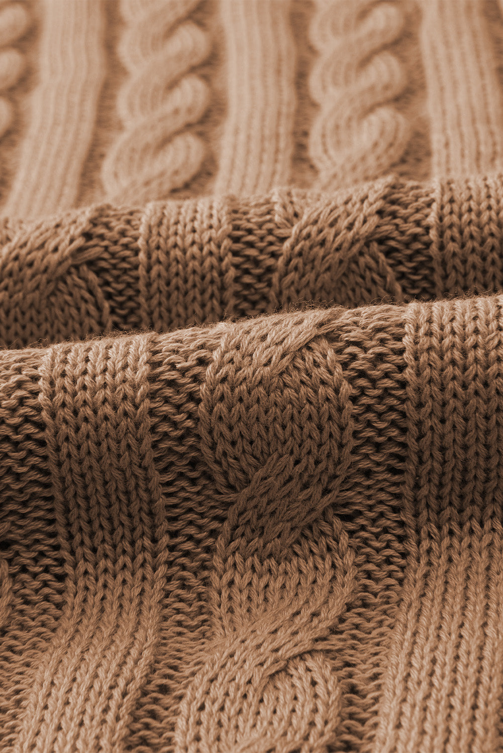 Pull a manches courtes en tricot torsadé a col rond