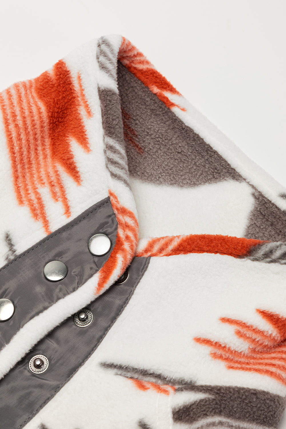 Veste à boutons-pression en polaire patchwork aztèque