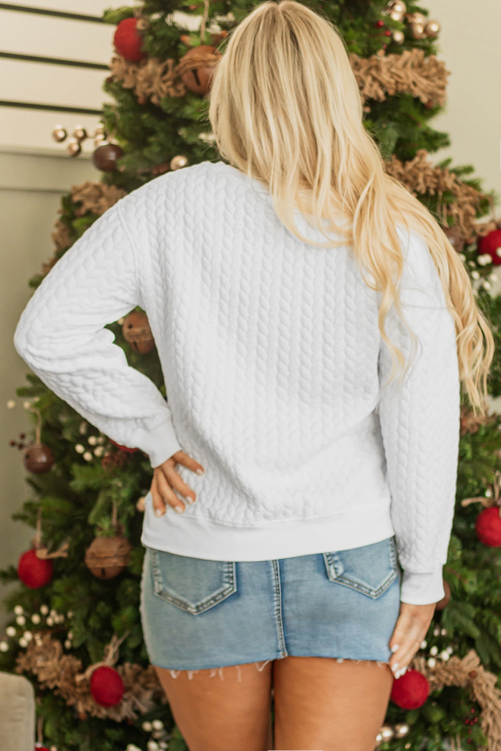 Merry And Bright - Sweat-shirt en tricot torsadé