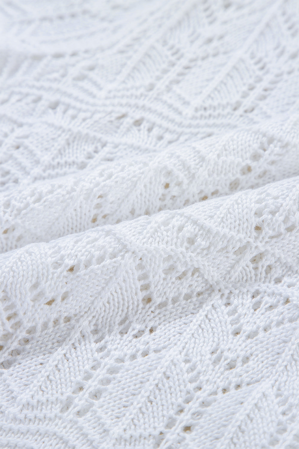 Cardigan tricoté a col en V ajouré Frenchy