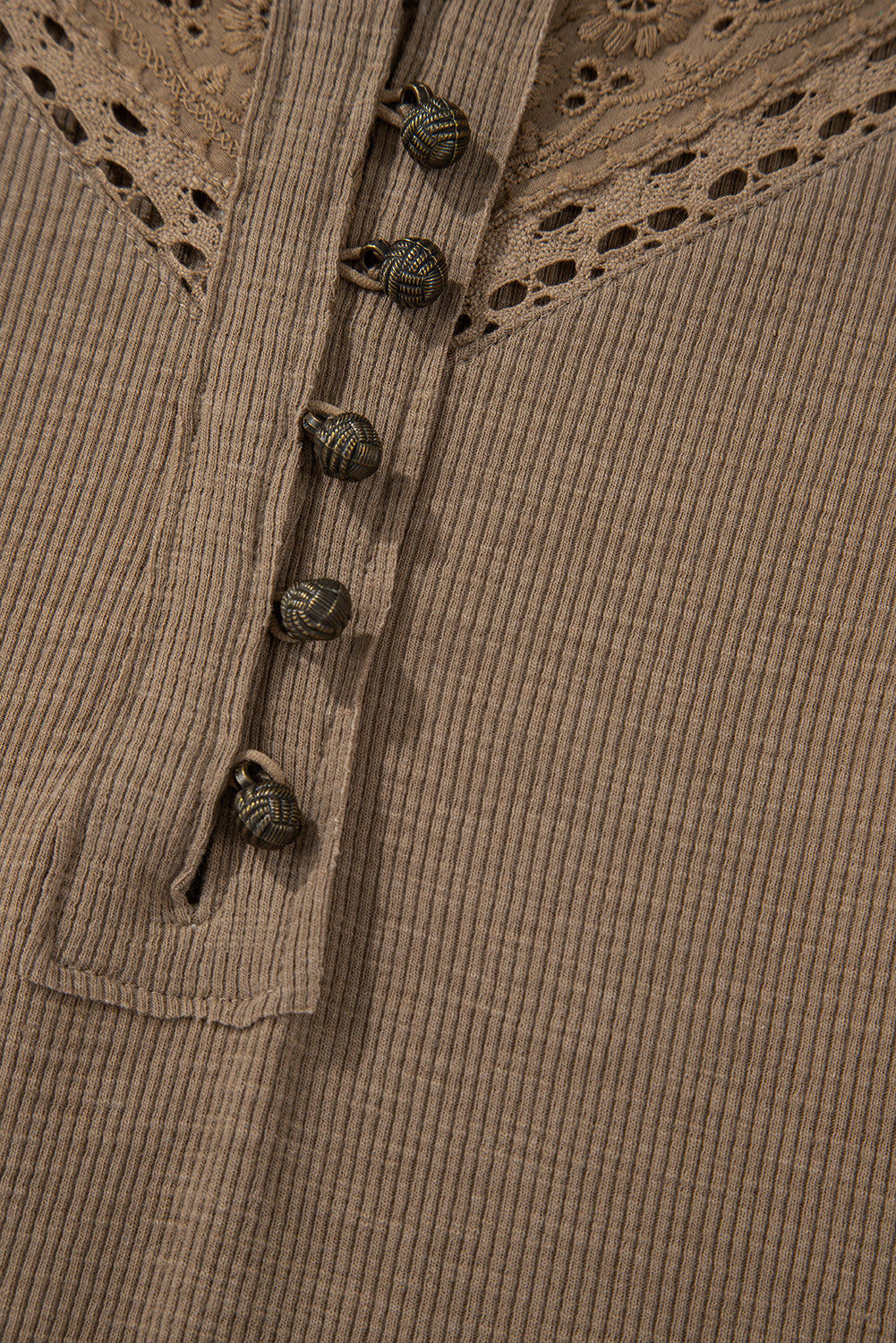 Haut côtelé a manches longues brodées Anglaise