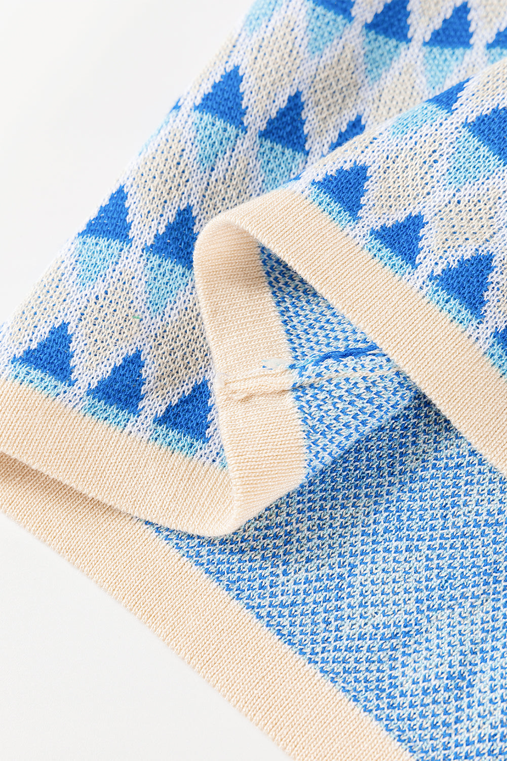 Gilet pull slim à col rond et imprimé géométrique