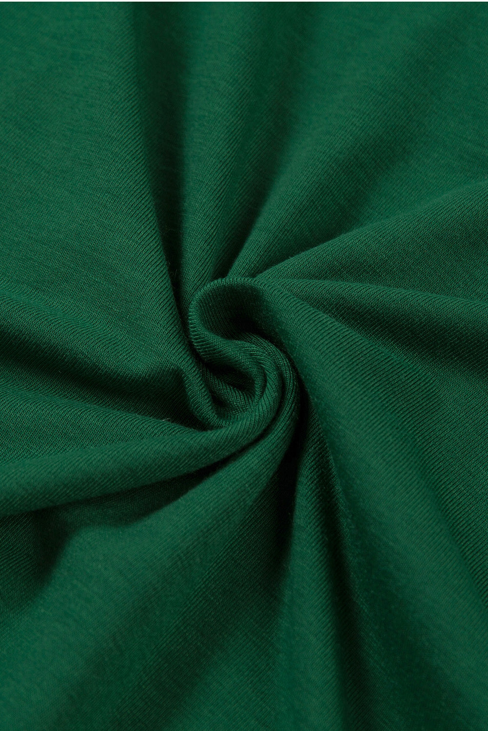 T-shirt vert à col rond de couleur unie