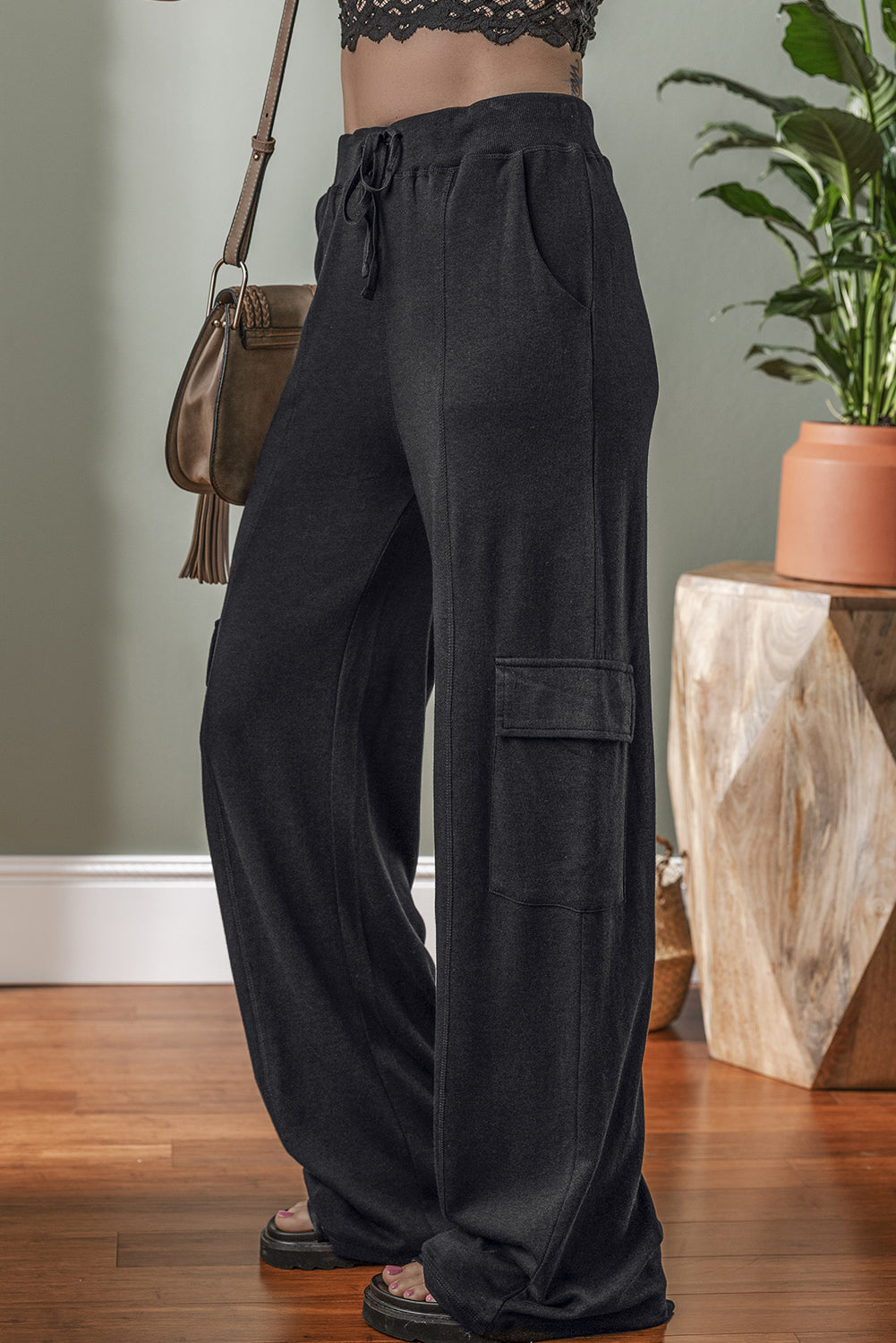 Pantalon de survêtement avec poches cargo et cordon de serrage