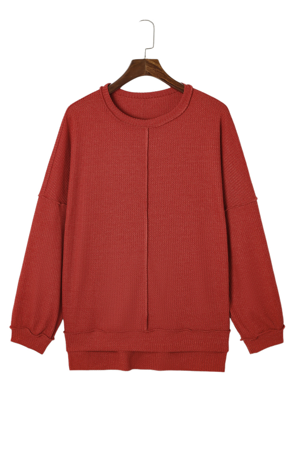 Haut en tricot gaufré avec coutures apparentes de grande taille