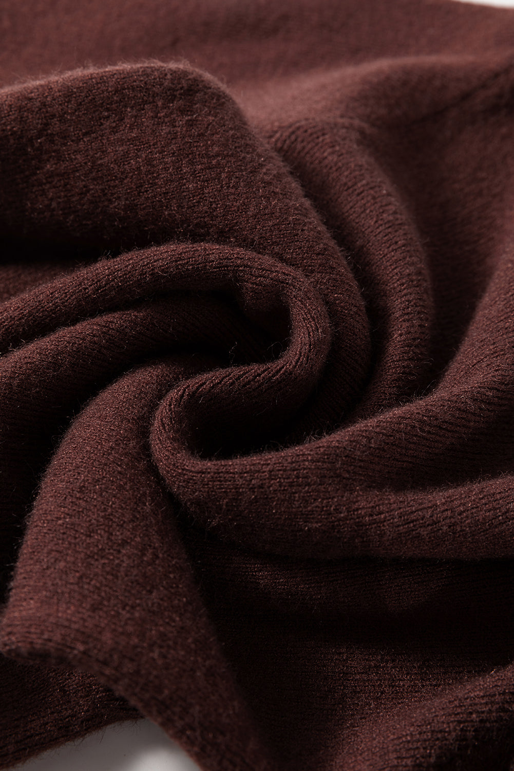 Robe pull coupe slim a col montant et fente latérale