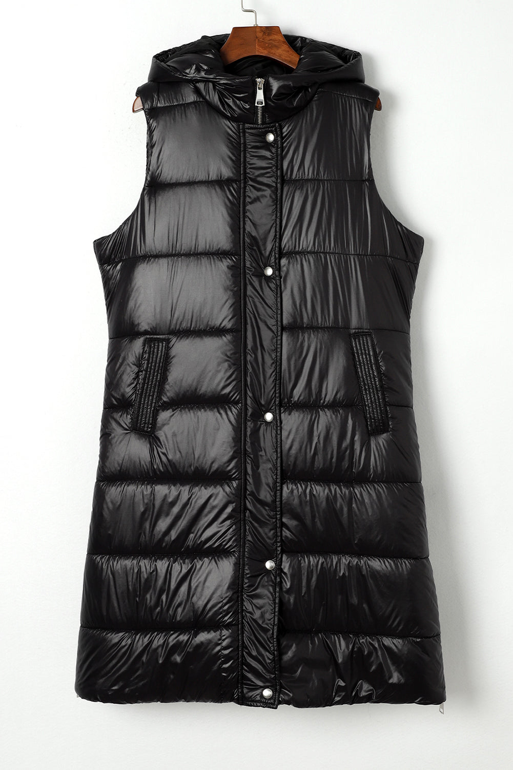Manteau long matelassé à capuche