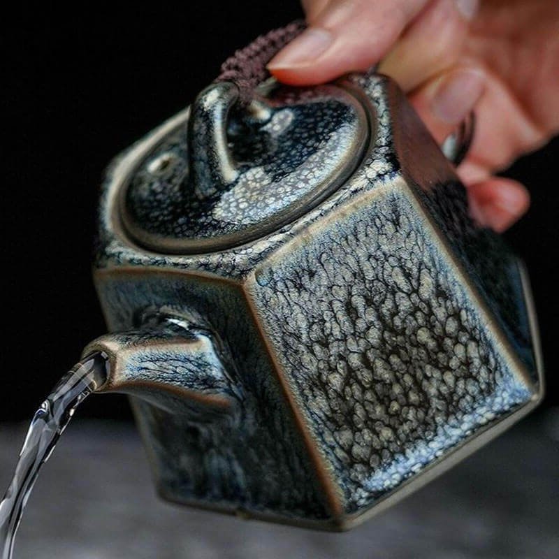 Jianzhan Tenmoku Hexagonal Teapot