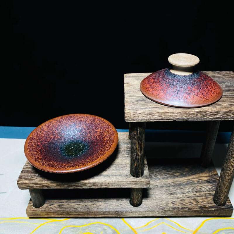 Persimmon Red Tenmoku Tea Gaiwan