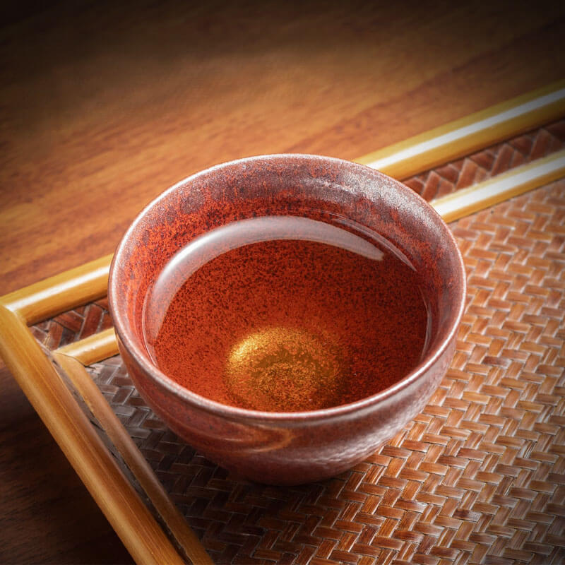 Persimmon Red Chawan Tenmoku Tea Bowl