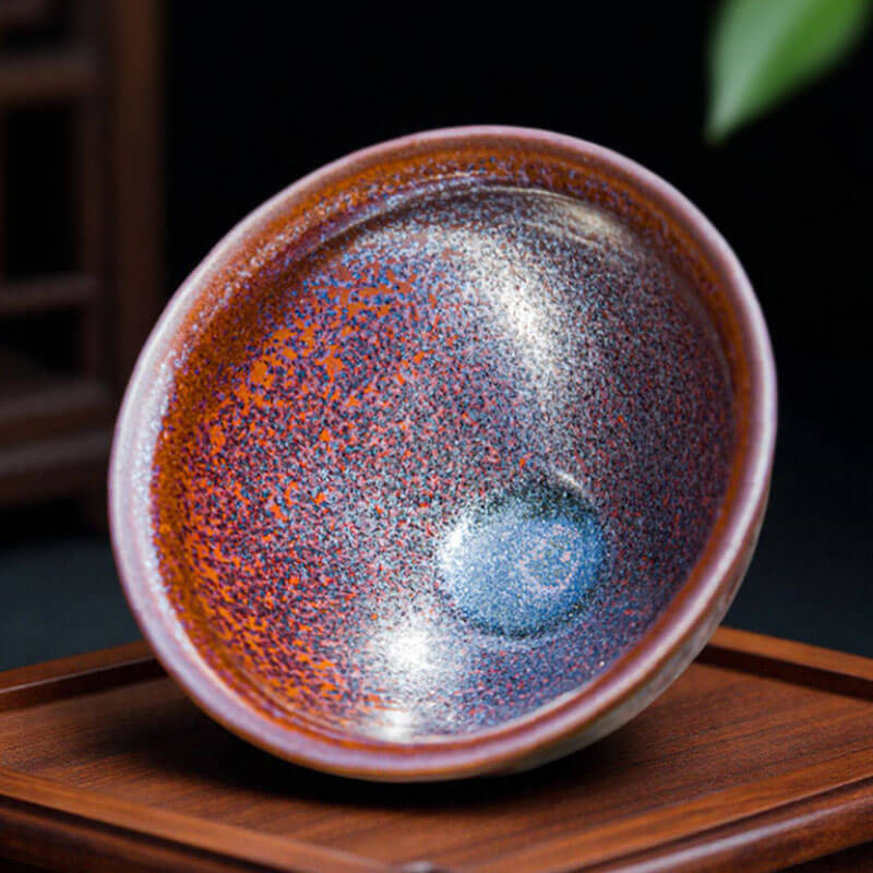Persimmon Red Chawan Tenmoku Tea Bowl