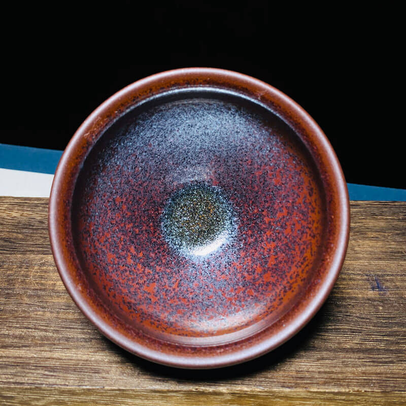 Persimmon Red Chawan Tenmoku Tea Bowl
