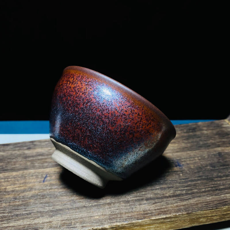 Persimmon Red Chawan Tenmoku Tea Bowl