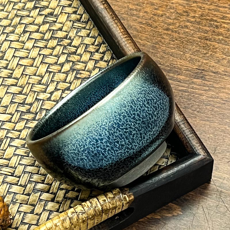 Lotus Kirin Feng Shui Tenmoku Tea Cup Pottery